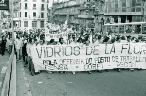 Manifestación obreira en Vigo. Fotografía: Xan Carballa