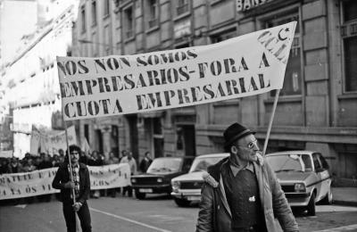 Manifestación labrega. 1980. Fotografía: Xan Carballa